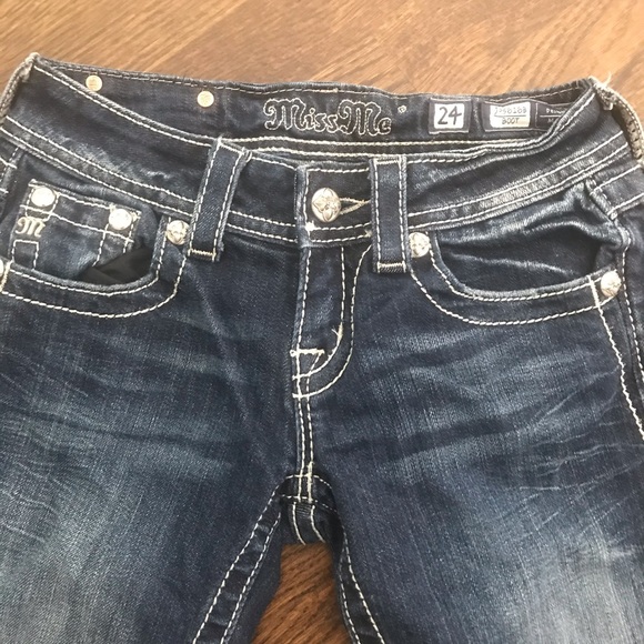 Angel Attitude bootcut Jeans by Miss Me Vintage Low Rise - Picture 5 of 8